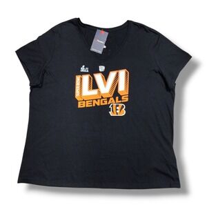 Fanatics Superbowl LVI Feb 13, 2022 Bengals Roster Black T-Shirt Women's 3XL